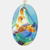 東洋の出生場面、メリー、イエス・キリスト セラミックオーナメント (左)