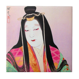 東洋の日本のkabuki俳優の美しい女性芸術 タイル