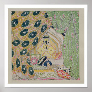 東洋の景色のデザイン(色のlitho) ポスター