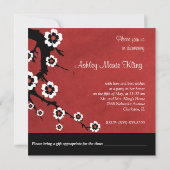 東洋の桜のブライダルシャワー 招待状 (裏面)