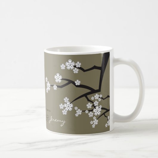東洋の桜の白い桜によってはマグが開花します コーヒーマグカップ (右)
