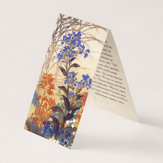 東洋の水彩鮮やかヴィンテージの花 名刺 (正面)