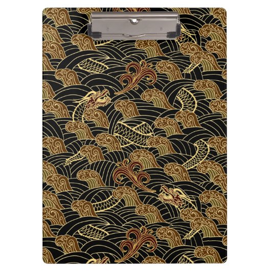 東洋の海のドラゴンパターン クリップボード (正面)