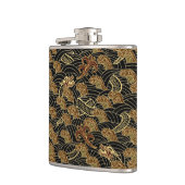 東洋の海のドラゴンパターン フラスク (左)