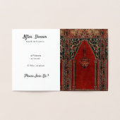 東洋の祈りの言葉敷物のデザイン- Iftarの夕食 箔カード (内部)