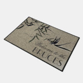 東洋の禅のアクセント竹パーソナライズされた ドアマット (アングル)