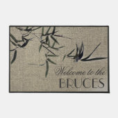 東洋の禅のアクセント竹パーソナライズされた ドアマット (正面)