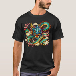 東洋の竜と桜の幻想芸術 Tシャツ