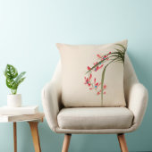 東洋の絵を描スタイルの赤い蘭の花 クッション (椅子)