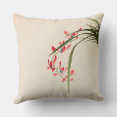 東洋の絵を描スタイルの赤い蘭の花 クッション (裏面)