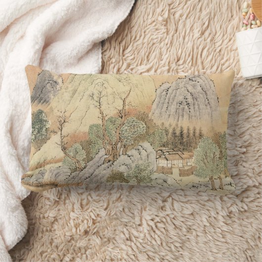 東洋の絵画の装飾用クッション ランバークッション (ブランケット)