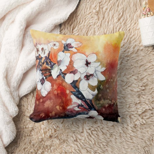 東洋の芸術のアジア花の絵画の枕 クッション (ブランケット)