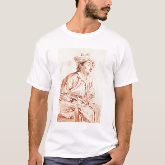 東洋の衣裳(スケッチ)の若者 Tシャツ (正面)