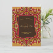 東洋の赤いゴールドサテンラッカーレースの特別なイベントのモノグラム 招待状 (スタンド正面)