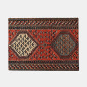 東洋の赤いランナーパターン ドアマット (正面)