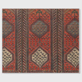 東洋の赤いランナーパターン ラッピングペーパー (フラット)