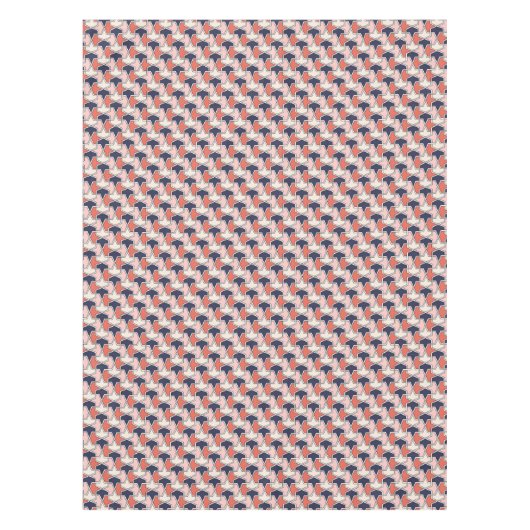 東洋の赤白青幾何学矢印パターン テーブルクロス (正面)