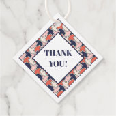 東洋の赤白青幾何学矢印パターン フェイバータグ (正面)