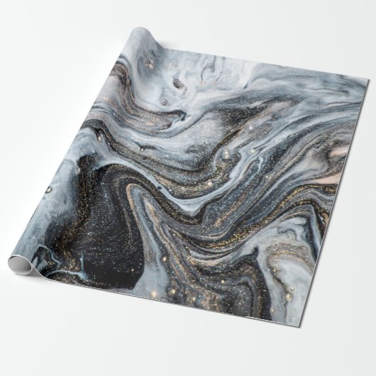 東洋の高級スタイル。金の渦 ラッピングペーパー (アンロールド)