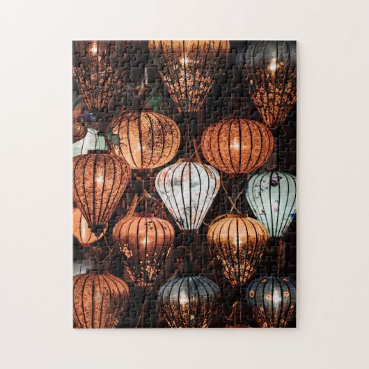 東洋をテーマにした明るい提灯 ジグソーパズル (縦)