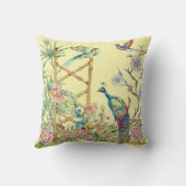 東洋エレガントの花園の黄色い孔雀 クッション (裏面)