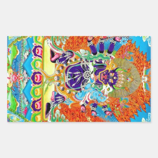 東洋カッコいいのタンカ山高の死の神タトゥー 長方形シール (正面)