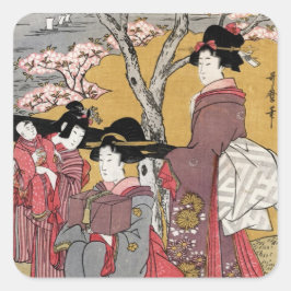 東洋カッコいいクラシック芸者のレディーアート スクエアシール