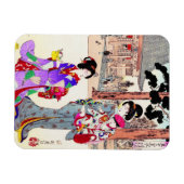 東洋カッコいいクラシック芸者のレディーアート マグネット (横)