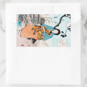 東洋カッコいいクラシック芸者のレディーアート 長方形シール (バッグ)