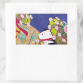 東洋カッコいいクラシック芸者のレディーアート 長方形シール (バッグ)