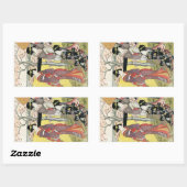 東洋カッコいいクラシック芸者のレディーアート 長方形シール (シート)