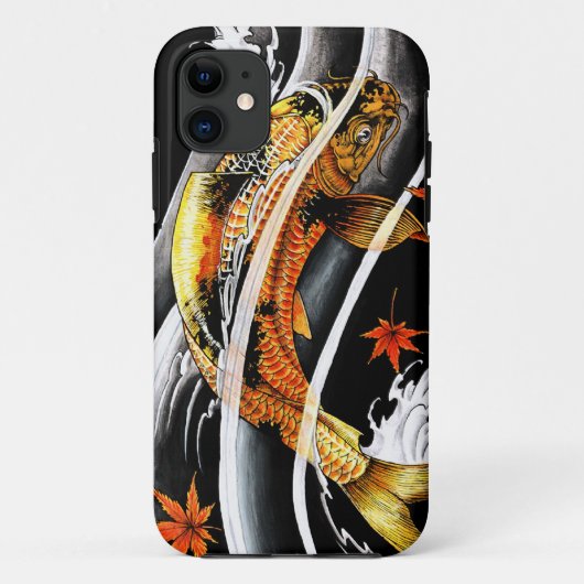 東洋カッコいい金ゴールドラッキーコイ魚タトゥー Case-Mate iPhoneケース (裏面)