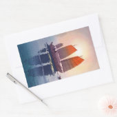 東洋クールの吉田博の朝 長方形シール (封筒)