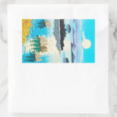 東洋クールの日本人の河合賢治サンセットレイク 長方形シール (バッグ)