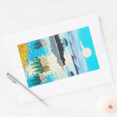 東洋クールの日本人の河合賢治サンセットレイク 長方形シール (封筒)