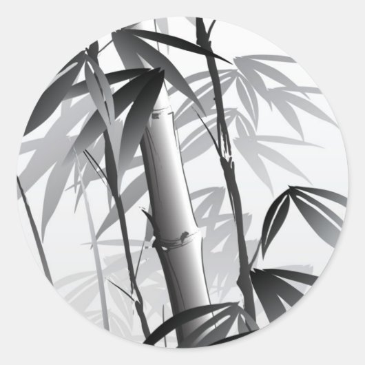 東洋スタイルのイラストレーション絵画 ラウンドシール (正面)