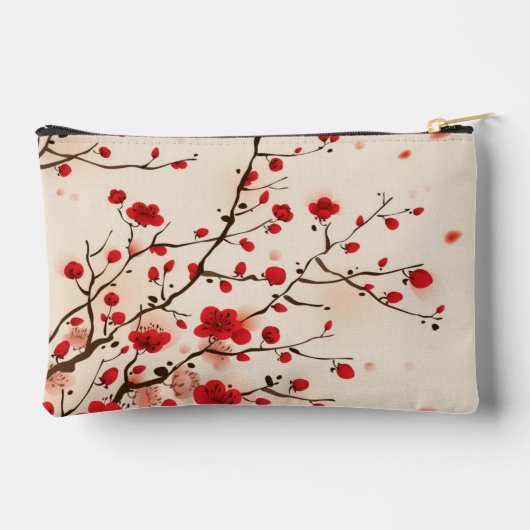 東洋スタイル絵画の春の梅 アクセサリーポーチ (裏面)