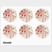 東洋スタイル絵画の春の梅 ラウンドシール (シート)