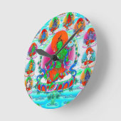 東洋チベカッコいいタルタンカ神タトゥーアート ラウンド壁時計 (傾斜)