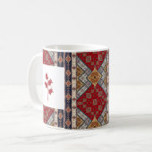 東洋トルコ様式チューリップ付き赤いマグカップ コーヒーマグカップ (正面左)