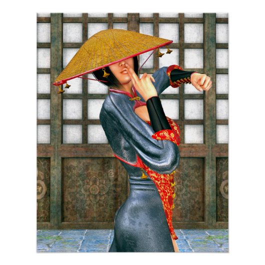 東洋ファンタジー風の神秘的な戦士姫 ポスター (正面)