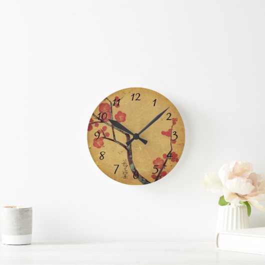 東洋フローラヴィンテージ和さくらんぼ花 ラウンド壁時計 (ホーム)