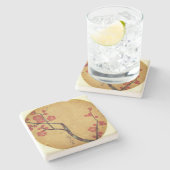 東洋フローラヴィンテージ日本さくらんぼ花 ストーンコースター (横)