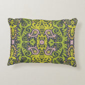 東洋ペイズリーオーナメント;装飾的なシームレスなフロー アクセントクッション (裏面)