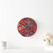 東洋ペルシャ語、トルコ文様、カーペット ラウンド壁時計 (ホーム)