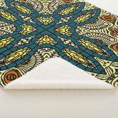 東洋ヴィンテージの花の継ぎ目のないスタイル模様  シェルパブランケット (3/4)