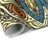 東洋ヴィンテージの花の継ぎ目のないスタイル模様 ラッピングペーパー (ロールコーナー)