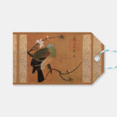 東洋ヴィンテージの鳥とさくらんぼの花 ギフトタグ (正面(横))