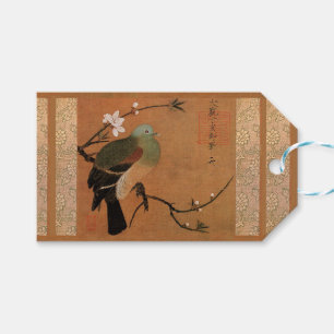東洋ヴィンテージの鳥とさくらんぼの花 ギフトタグ