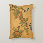 東洋中国のの鳥類と果実 アクセントクッション (正面(垂直))